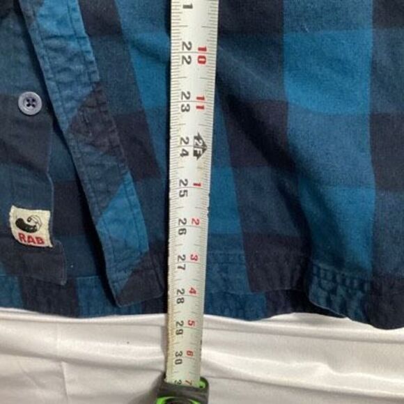 Rab Boundry Mens Flannel Button Down Shirt Sz M Blue - Picture 8 of 9
